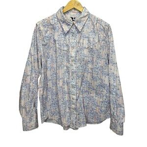 Rockies Floral Striped Snap Button Down Shirt Bling Size XXL 100% Cotton
